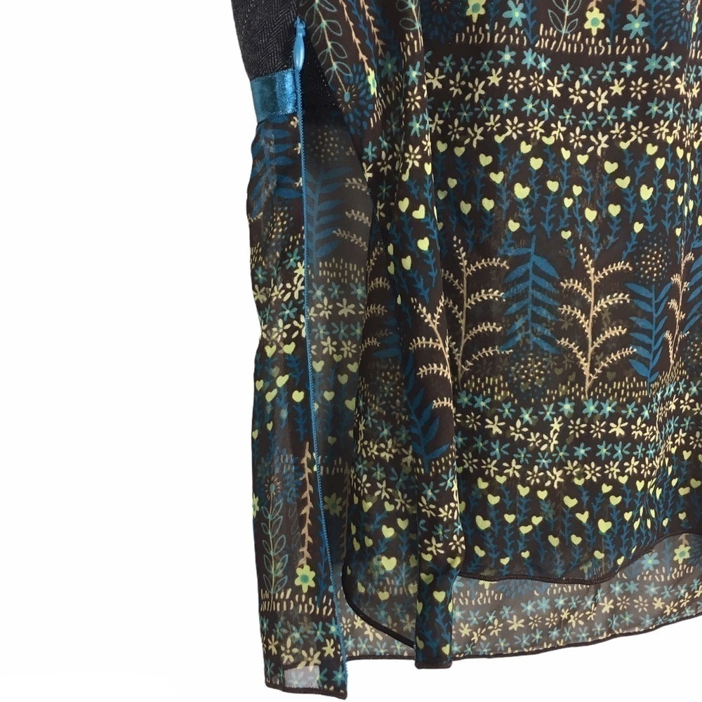 BISOU BISOU Cami Camisole Top Floral Stripe Sheer Lace Y2K 90s Pinstripe Size 4 - Picture 5 of 9